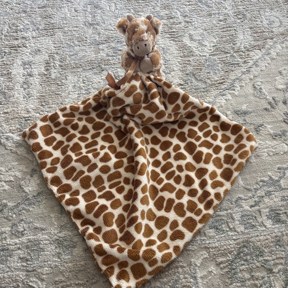 Little Jellycat Plush Baby Giraffe Security Blanket Lovey Brown Stuffed NICE